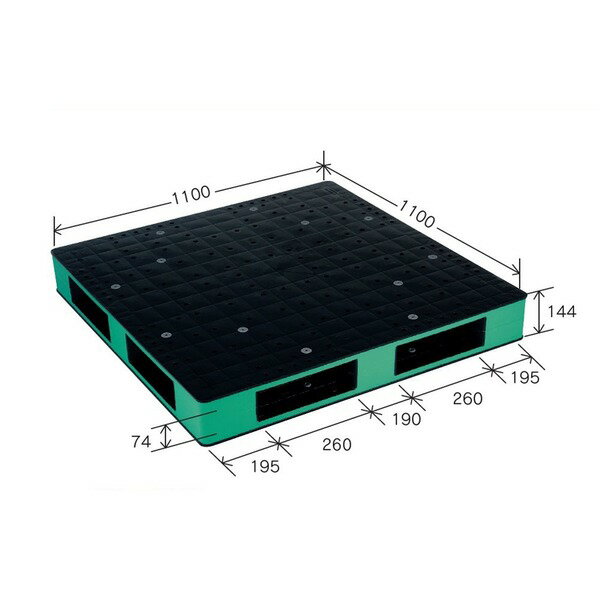 Garments Storage Implements - カラープラスチックパレット / 物流資材 【1100×1100mm ブラック / グリーン】 両面使用 HB-R4・1111SC 岐阜プラスチック工業 （ 掃除用品 文房具・事務用品 生活雑貨 オフィス用品 日用品雑貨 日用消耗品 文房具 お掃除 ）