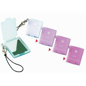 〔 紫外線対策 〕 携帯 ミニコンパクトミラー 鏡 〔 10個セット 〕 UVセンサー ストラップ付き 日本製