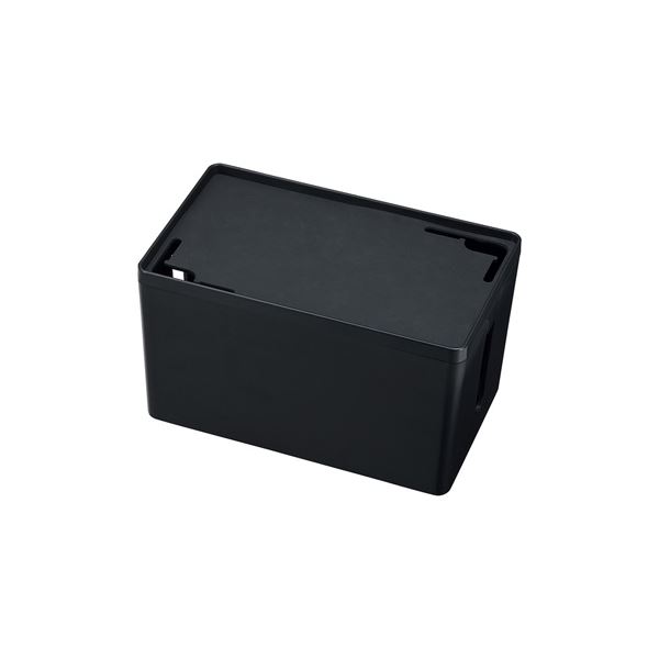 サンワサプライ ケーブル＆タップ収納ボックス CB-BOXP1BKN2【×3セット】 【 セット販売 まとめ買い 割引 オフィス 文房具 文具 業務用 オフィス用品 】(3)