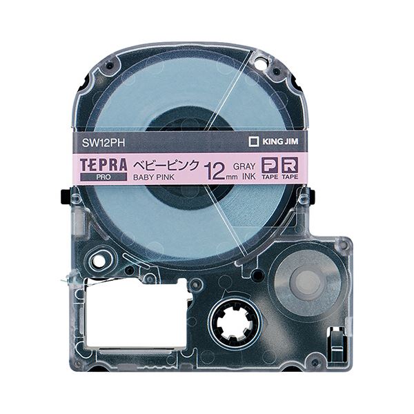 【キングジム 事務用品 KING JIM 文具 オフィス用品 文具】 テプラ PRO テープカートリッジ ソフト 12mm ベビーピンク / グレー文字 SW12PH 1個 【×5セット】 【 まとめ買い お買い得 業務用 割引 オフィス用品 文房具 事務用品】 ラベルシール・プリンタ
