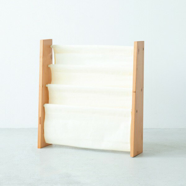 【8個セット お徳用 まとめ買い お買い得 お徳用セット】 キャンバスマガジンラック （ワイド / 幅広3段） 木製 / 木目 / 布製 / 北欧風 / 本立て / ディスプレイラック / 本棚 / 収納 / 業務用 / NK-812 ブラウン 【お徳用 まとめ買い 割引 セット販売】