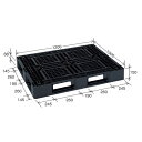 樹脂パレット / 軽量パレット 【JL-D4・1210G】 ブラック 材質:再生PP 安全設計