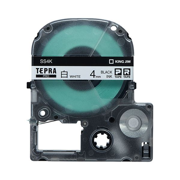 【お買い得　まとめ買い 】 キングジム テプラ PRO テープカートリッジ 4mm 白／黒文字 SS4K 1個 【×5セット】(2)