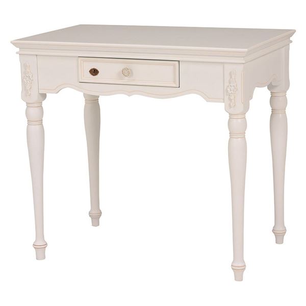 センターテーブル 幅80cm 木製 鍵付き 引き出し 姫系 ワークデスク リビング ダイニング インテリア家具