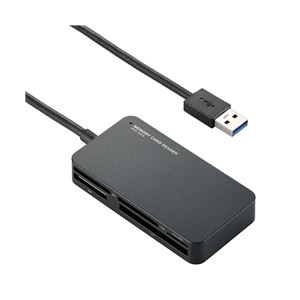 エレコム メモリリーダライタ / USB3.0 / SD・microSD・MS・XD・CF対応 / スリムコネクタ / ブラック MR3-A006BK