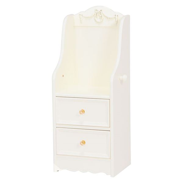 ランドセルラック 収納棚 幅35cm スリム ホワイト 木製 引き出し収納付き 子供部屋家具　（メーカー名:..