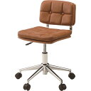 パーソナルチェア デスクチェア 幅40cm ブラウン 2脚セット キャスター 昇降式 スチール ソフトレザー 合皮 リビング 在宅ワーク 【椅子 チェアー 業務...