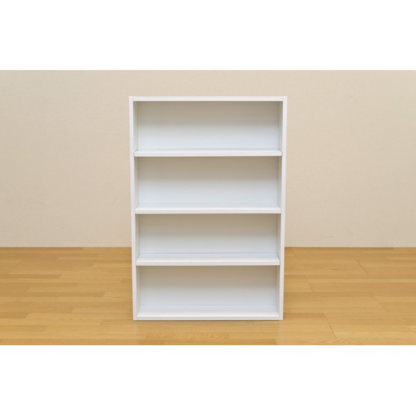 コミックラック(本棚) 【ロータイプ】 木製 幅60cm×奥行16.5cm 揺れ止め / 可動棚付き ホワイト(白)