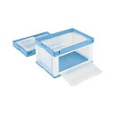 岐阜【プラス 事務用品 PLUS 文具 オフィス用品 文具】 チック工業 折たたみコンテナ 片扉L 50L ブルー透明 CB-51NRカタトビラL (ブルート 日用品雑貨・文房具・手芸 文房具・事務用品 文具 オフィス用品 文房具 事務用品 コンテナ
