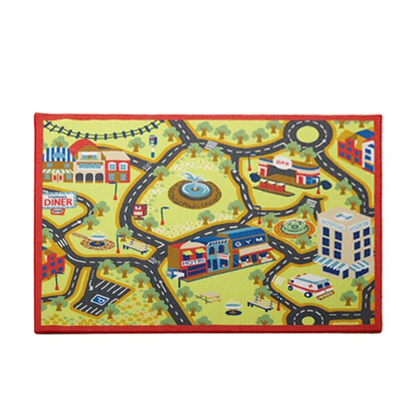 子供用 デスクカーペット / ルームマット 【男の子用 約110cm×133cm】 長方形 洗える 傷防止 お手入れ簡単 子供部屋 こども キッズルーム キッズ 子供 (メーカー名:福岡県 イケヒコ） インテリア 敷物 カーペット マット ラグ 絨毯 ラグマット