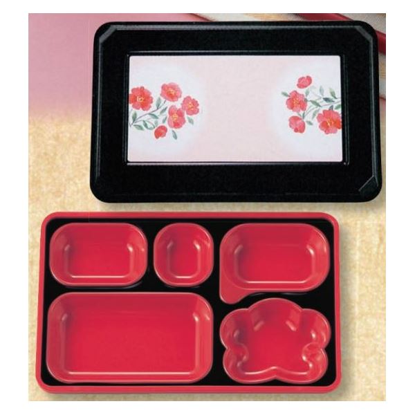 （業務用弁当箱10セット）FW-600 ダイナミック副食 【本体】黒 （内赤40） / 【蓋】黒・しゃくやく キッチン用品・食器・調理器具 日用雑貨・キッチン用品 お弁当 キッチン 弁当箱・水筒 お弁当グッズ 水筒 ボトル