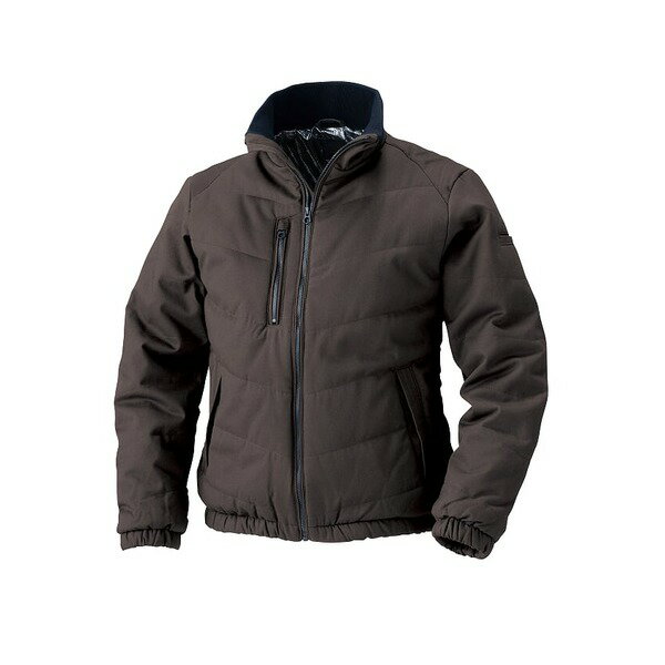 【村上被服製】 防寒ブルゾン/作業着 【ブラウン L】 ソフト綿素材 保温裏アルミ コットン ポリエステ..