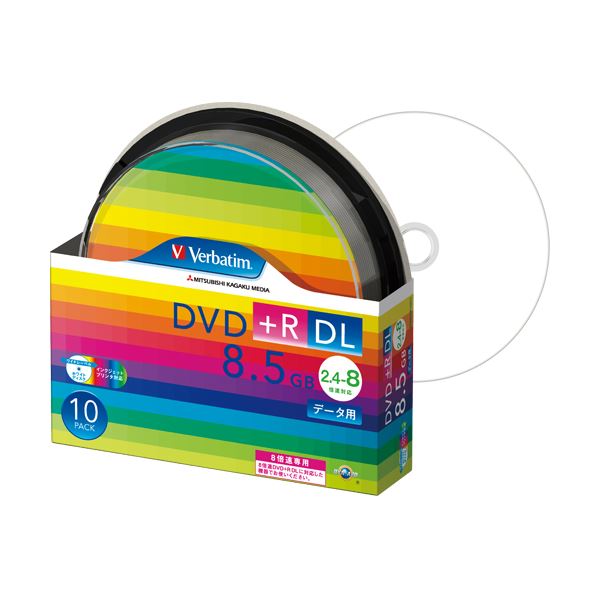 バーベイタム データ用DVD+R DL 8.5GB 8倍速 ワイドプリンターブル スピンドルケース DTR85HP10SV1 1パック （10枚） 【×2セット】 【お徳用 まとめ買い お買い得 業務用 割引 セット販売】