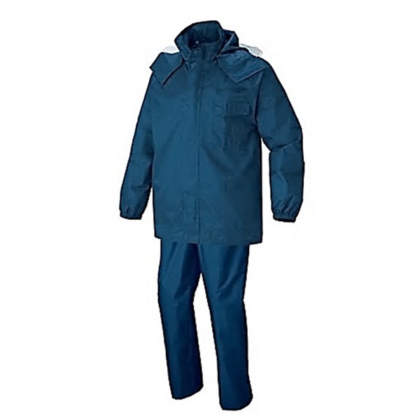 レインウェア M ネイビー 耐水圧 10000mm H2O 撥水 防水 レインウェアー 上下総裏メッシュ フード取り外し可 カッパ 雨具ファッション トップス ...