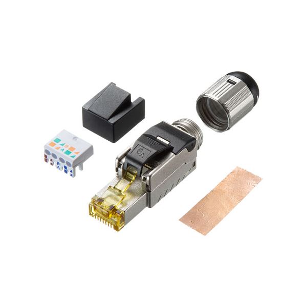 サンワサプライ カテゴリ6A RJ-45シールドコネクタ ADT-6ARJFS 10ギガビットイーサネット完全対応、自..