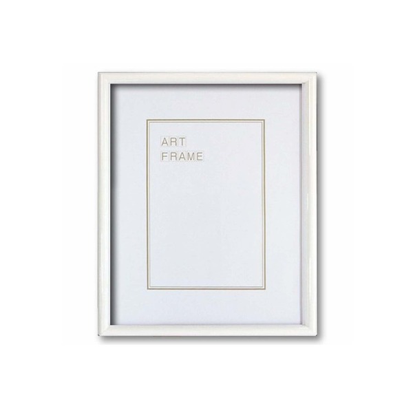 〔 木製額 〕 デッサン額 四ツ切サイズ 424×348mm ホワイト UVカットアクリル 木製 フレーム 額縁 額