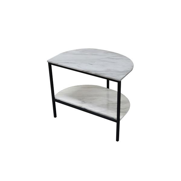 サイドテーブル ローテーブル 約幅60×奥行39×高さ50cm ホワイト マーブル調 大理石調 スチール脚 組立品 リビング ダイニング インテリア 家具 テーブル サイドテーブル ナイトテーブル