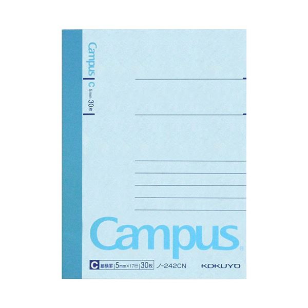 KOKUYO コクヨ 【お徳用セット】 コクヨ キャンパスノート （細横罫） A7変形 C罫 30枚 ノ-242C 1セット （20冊） 【×10セット】 【お徳用 まとめ買い お買い得 業務用 割引 セット販売】 文房具・事務用品 文具 オフィス用品 ノート・紙製品 ノート・レポート紙
