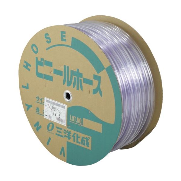 三洋化成 透明ホース 9×12 100m ドラム巻 TM-912D100T 1巻 流体をしっかり確認できるクリアタイプです。生活用品・インテリア・雑貨 花 ガーデニング ガーデニング用品
