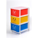 【 キッズ家具 子供部屋 】 子供用 収納棚 / 収納ラック 【アニマルケース 3段】 33×42×67cm 日本製 キャスター付き ポリプロピレン 〔リビング〕(3)