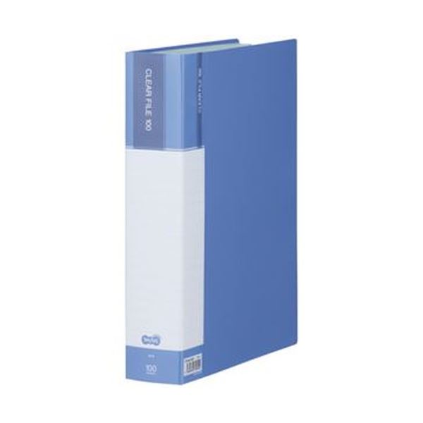 TANOSEE 【お徳用セット】 TANOSEE クリヤーファイル （台紙入）A4タテ 100ポケット 背幅62mm ブルー 1..