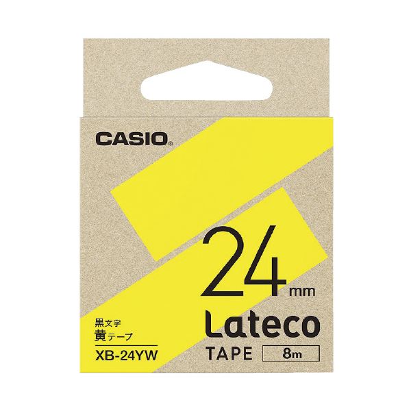カシオ計算機 ラテコ専用テープ 24mm 黄に黒文字 XB-24YW 【×10セット】 【お徳用 まとめ買い お買い得 業務用 割引 セット販売】 日用品雑貨・文房具・手芸 文房具・事務用品 文具 オフィス用品 文房具 事務用品 ラベルシール・プリンタ