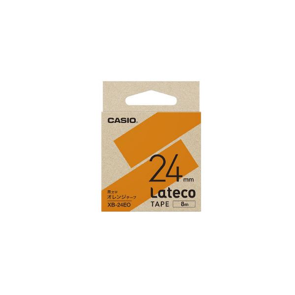 カシオ計算機 ラテコ専用テープ 24mm オレンジに黒文字 XB-24EO 【×10セット】 【お徳用 まとめ買い お買い得 業務用 割引 セット販売】 日用品雑貨・文房具・手芸 文房具・事務用品 文具 オフィス用品 文房具 事務用品 ラベルシール・プリンタ
