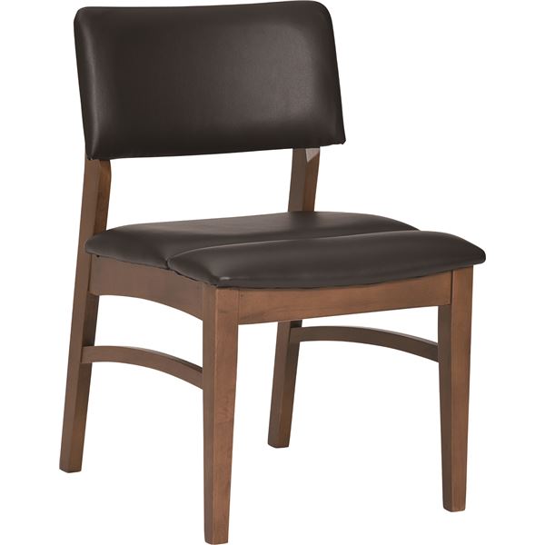 北欧風 ダイニングチェア / 食卓椅子 【2脚組 ダークブラウン】 幅49cm PVC 合皮 / 合成皮革 木製 完成品 テーブル別売 〔リビング〕 【椅子 チェアー 業務用 PC オフィス オフィスチェアー チェア 会議室 PCチェアー】