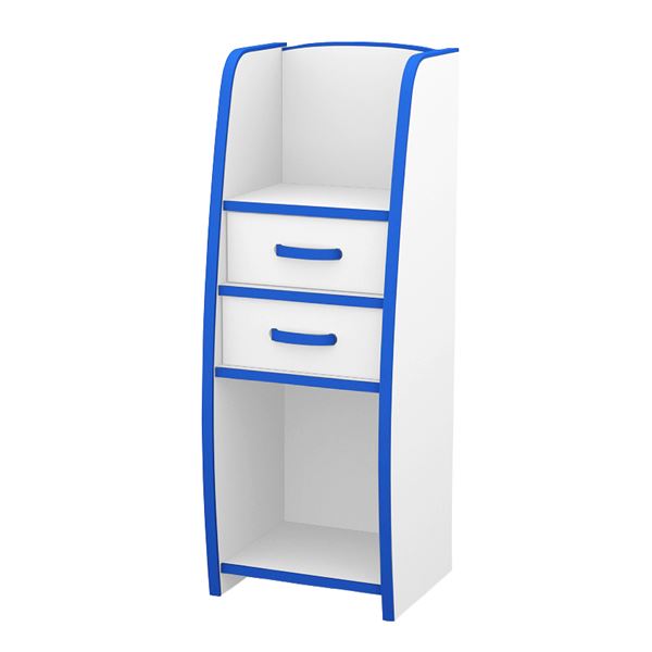 子供用 ランドセルラック / 子供部屋収納 【ブルー】 幅33cm 日本製 引き出し付 高耐久 知育家具 EVAキッズシリーズ 【完成品】