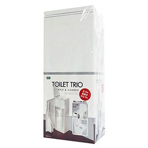 【6個セット お買い得 値引 まとめ売り】 トイレ用 収納ボックス 【ホワイト】 トイレブラシ ケース付..