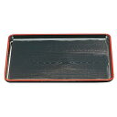 尺5 新木目会席盆 / トレー 【黒天朱SL】 455mm×320mm×20mm 日本製 〔和食 レストラン 居酒屋 店舗 業務用 キッチン 厨房 お店〕 キッチン用品・食器・調理器具 日用雑貨・キッチン用品 配膳用品 お盆・トレー キッチン トレー お盆 業務用食器
