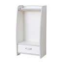 【 キッズ家具 子供部屋 】 子供用 ハンガーラック / 衣類収納 【幅48cm ホワイト】 日本製 高耐久 引き出し付き 知育家具 EVAキッズシリーズ 【完...