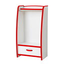 【 キッズ家具 子供部屋 】 子供用 ハンガーラック / 衣類収納 【幅48cm レッド】 日本製 高耐久 引き出し付き 知育家具 EVAキッズシリーズ 【完成...