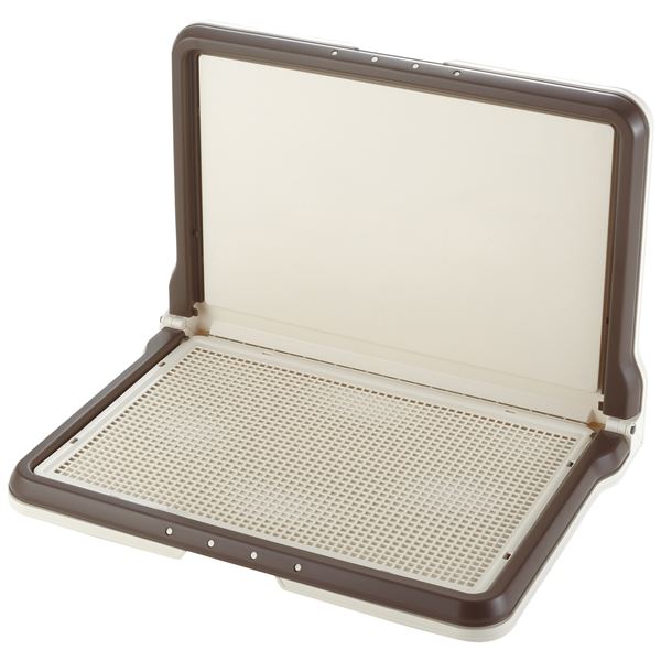 しつけ用ステップL型トレー ワイド ダークブラウン【ペット用品】 【 ペットフード ・ ペット用品 犬用品 猫用品 うさぎ ハムスター モルモット ペットフード 遊び PET グッズ 】