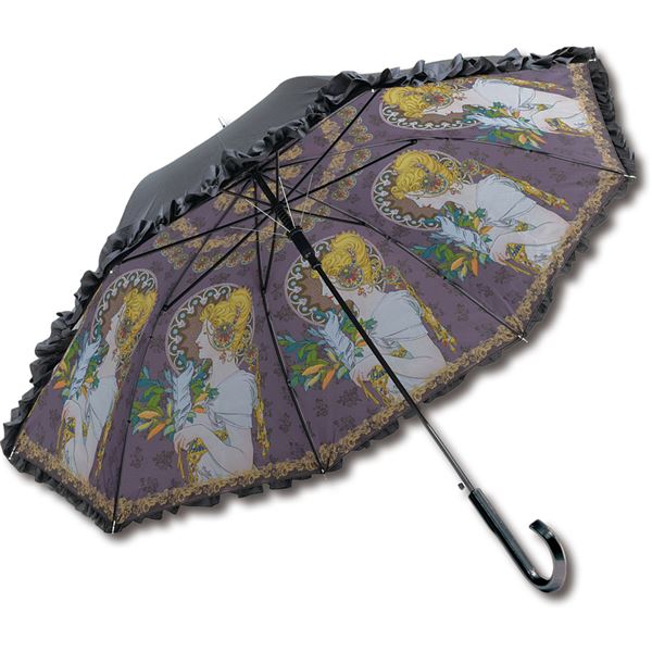 ユーパワー 名画 フリルジャンプ傘 晴雨兼用 〜ミュージアムアートコレクション〜 ミュシャ 「羽根」 ( 掃除用品 文房具・事務用品 生活雑貨 オフィス用品 日用品雑貨 日用消耗品 文房具 お掃除 )