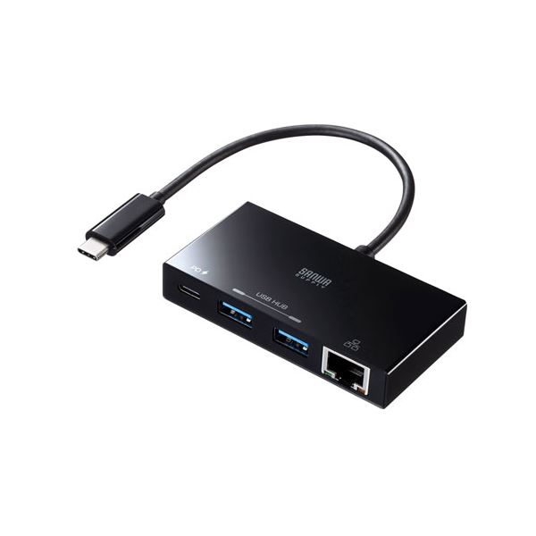 サンワサプライ USB Type-Cハブ付き ギガビットLANアダプタ USB-3TCH20BK AV デジタル デジタル家電 PC PC周辺機器 PCアクセサリー PCサプライ・消耗品 家電 パソコン・周辺機器