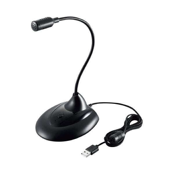 ELECOM エレコム PC機器 USBスタンドマイク HS-MC07UBK AV 音響機器 PC PC関連 デジタル家電 家電AV・デジモノ AV・音響機器 AV・音響機器