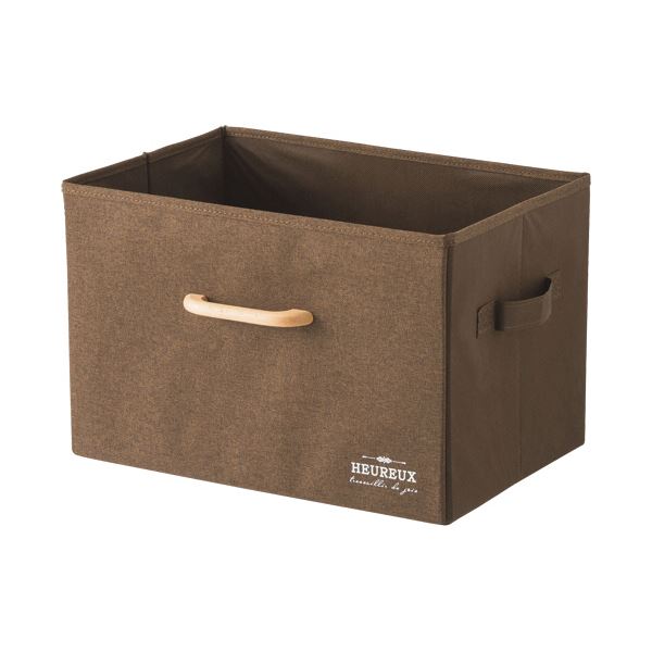 YAMAZEN 山善 木製取っ手付収納ボックス ブラウン YTC-MSB1P （BR） 1個 【×5セット】 【お徳用 まとめ買い お買い得 業務用 割引 セット販売】 （ 掃除用品 文房具・事務用品 生活雑貨 オフィス用品 日用品雑貨 日用消耗品 文房具 お掃除 ）