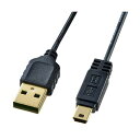 【まとめ買い セット販売】 サンワサプライ 極細ミニUSBケーブル(A)オス-mini(B)オス ブラック 2m KU-SLAMB520BKK 1本【×3セット】(2)