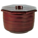 八角ロクロ目飯器 / おひつ 【大 溜 内朱 A】 128×118×高さ84 (直径108×高さ77)mm 日本製 〔和食 居酒屋 店舗〕 キッチン用品・食器・...