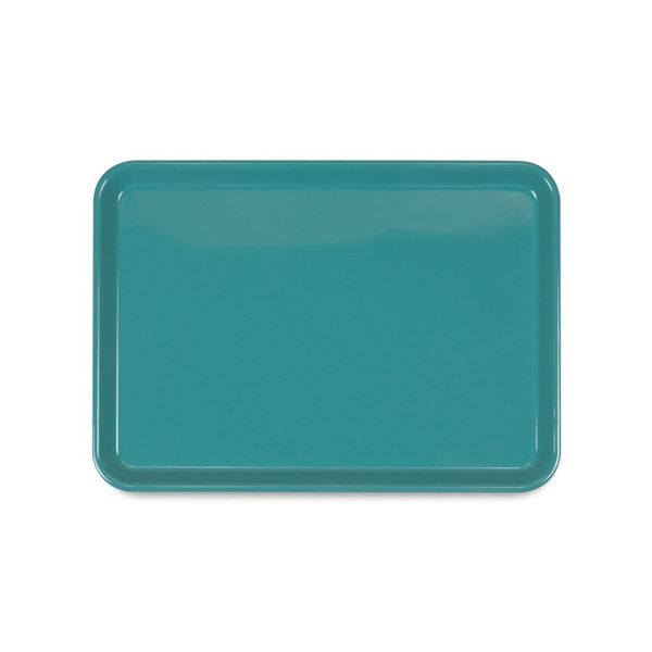 〔3個セット〕 お盆 トレー 33cm ターコイズブルー 耐熱温度140度 耐冷温度-5度 電子レンジ対応 防滑加..