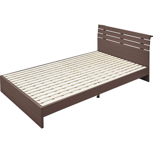 ベッド 寝具 約幅122cm セミダブル ブラウン 宮付き 組立品 すのこ ベッドフレーム ベッドルーム 寝室 インテリア家具