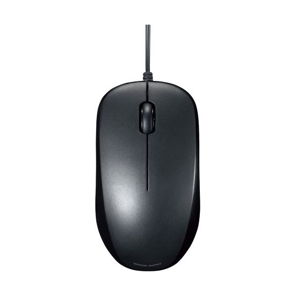 TANOSEE サンワサプライ 有線ブルーLEDマウス (静音・抗菌タイプ) ブラック MA-TMBL8BK 1セット (10個)