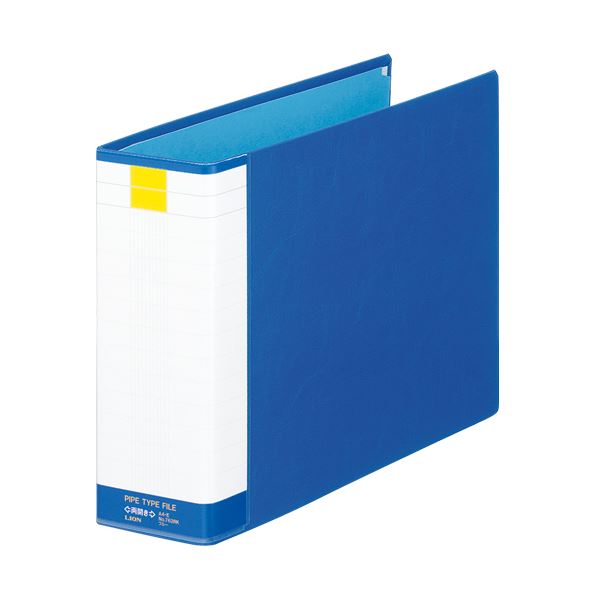 【ライオン事務器 lion 事務 事務用文具】 パイプ式ファイル （環境）両開き A4ヨコ 600枚収容 60mmとじ 背幅81mm ブルー No.762RK 1冊 【×10セット】 【 まとめ買い お買い得 業務用 割引 オフィス用品 文房具 事務用品】 ファイル・バインダー ファイル