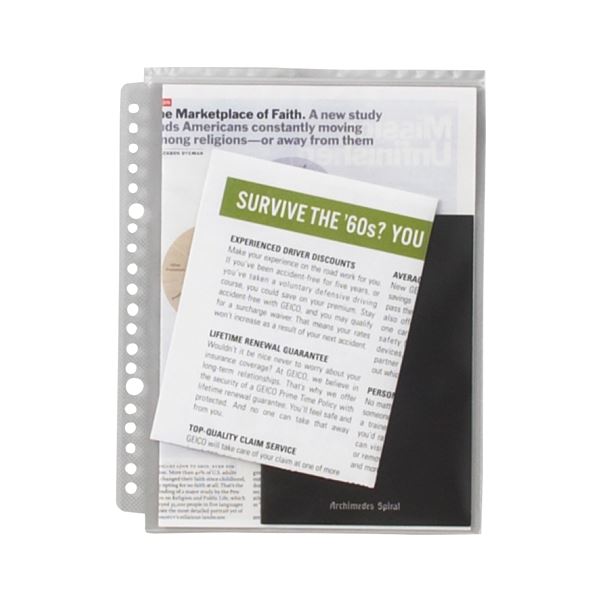 【ライオン事務器 lion 事務 事務用文具】 安心チャックポケットA5タテ 2・20穴 AP-A5 1パック （5枚）..