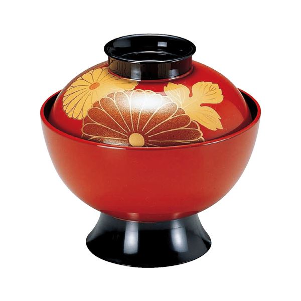 4寸 高台高仙才椀 / お椀 【朱二輪菊 TA】 直径120×高さ104 （79）mm 日本製 食洗機対応 〔和食 レストラン 居酒屋 店舗 業務用 キッチン 厨房 お店〕 【 キッチン用品・食器・調理器具 日用雑貨・キッチン用品 食器・カトラリー・グラス お椀 皿 】