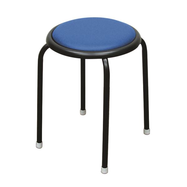 スタッキングチェア 【同色10脚セット ブルー×ブラック】 幅32cm 日本製 スチールパイプ 【椅子 チェアー 業務用 PC オフィス オフィスチェアー チェア 会議室 PCチェアー】