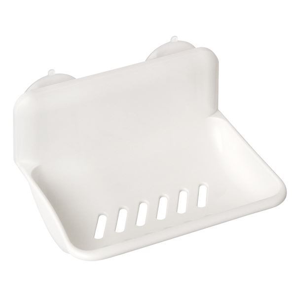 石けんラック / ソープディッシュ 【シングル ホワイト】 水切り穴付き バス用品 レック 【48個セット まとめ買い セット】