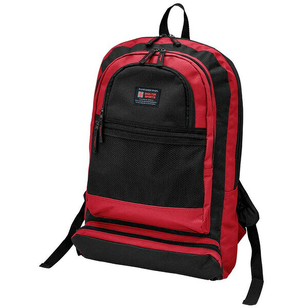 デイバック リュック 20L容量 レッド ショルダーベルト長さ調整可 衝撃緩和用ウレタン入 デイパック ア..