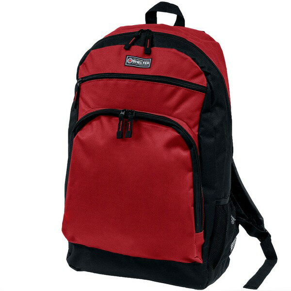デイバック リュック 25L 大容量 レッド 衝撃緩和用ウレタン入 ポケット付 ショルダーベルト長さ調整可..